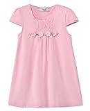 (コ-ランド) Co-land キッズ Ｔシャツ 半袖 子供服 トップス 女の子 花飾り ブラウス 夏着 可愛い 女児 無地 通園 可愛い (140, ピンク)