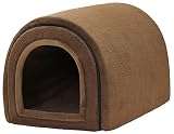 PetStyle 犬 猫 ベッド ドームハウス ペットベッド 冬用 折りたたみ 洗える 猫ハウス 犬ハウス 室内 冬 ふわふわ 暖か おしゃれ ドーム型 ペットハウス XLサイズ 高保温 小型犬 中型犬 寒さ対策 (秋冬/ブラウン)