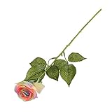 MagiDeal人工レインボーパターンローズホームブライダルパーティーオフィス装飾マルチカラー