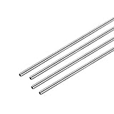 uxcell 丸いチューブ ストレートパイプ 304ステンレス製 シームなし 外径4 mm 壁厚さ0.4 mm 長さ250 mm 4個入