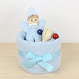 おもちゃケーキ 出産祝いに リサちゃんと楽しくカタカタケーキ (ブルー)