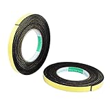 uxcell スポンジテープ スポンジ ブラック イエロー ノイズ絶縁 片面スポンジテープ 耐久性 2個入り