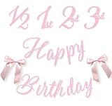 グリッター ガーランド 筆記体 HAPPY BIRTHDAY 誕生日 飾り 年齢 数字 1/2 1st 2nd 3rd