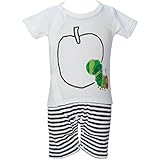 2017年 夏物 はらぺこあおむし 天竺 りんご柄 カバーオール THE WORLD OF ERIC CARLE オフホワイト◇70cm