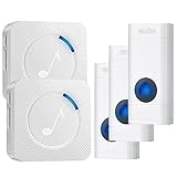 Treezitek ワイヤレスチャイム 呼び出しチャイム インターホン ワイヤレスベル 介護 電池式 ドアベル 呼び鈴 玄関チャイム チャイムコード 呼び出しチャイムセット 配線不要 設置簡単(送信機