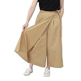 オリジナル ラップ風 ガウチョパンツ ボトムス コットン100% 綿【カーキ】