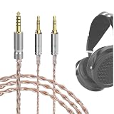 Geekria 4.4mm バランスケーブル、HIFIMAN SUSVARA UNVEILED、SUNDARA HE4XX 400i HE1000V2、DENONs AH-D600 AH-D7200、FiiO FT7、FT1 6N OCC 編組銀メッキオーディオコード対応 (4.4mm からデュアル 3.5mm オス/4.9 フィート)