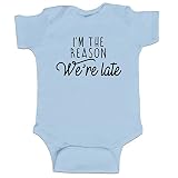 I ' m The Reason We ' re Late Funny Baby Boyボディスーツ幼児 カラー: ブルー