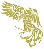 カッティングステッカー 鳳凰 不死鳥 フェニックス トライバル (左) (160mmX140mm) ゴールド 金