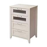 木製チェスト 収納家具 4段 収納チェスト 60cm幅 カラー：ホワイト