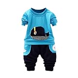 starxin 2pcs Toddler幼児ベビー男の子Stereoscopic Whale Starトップス+ポケットパンツ服装服セット 18M(12~18months) ブルー GP-666