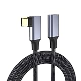 LUYING USB type C 延長ケーブル L字 0.5M 100W PD急速充電 Type-C3.1 Gen2オス対Cメス データ線 ナイロン編み デスクトップ/スマートフォン/ラップトップ/タブレットなど各種Type-C対応