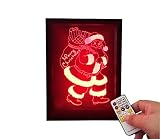 3d IllusionランプLEDナイトライト7色変更可能リモートコントロールKidsリビングや寝室テーブルクリスマスギフトフォトフレーム