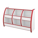 【JAJAN】おもちゃばこ ワイド 幅95cm レッド［完成品]【知育家具EVAキッズシリーズ】OB-95MR_s