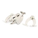 uxcell　蓋サポートヒンジ　家具ヒンジステイ　4個入り　シルバートーン　メタル　10×3.5×2.2cm　交換部品