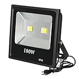 LED投光器 100W IP66防雨型 6000K昼白色 ホワイト 広角ライト 屋外 看板灯 作業灯 駐車場 防災用品 照明 1年保証