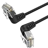 VENTION Cat6AイーサネットLANケーブル 0.5m ブラック 360度 回転コネクター