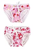 Lumierechat 水遊びパンツ スイミングパンツ 洗える 洗濯 繰り返し使える ２枚セット 防水外層 プール (M, ピンクフラワー＆ピンクフルーツM)