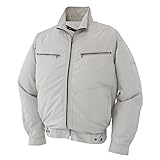 空調服 空調風神服 2017年新商品 綿100%グレンチェック長袖ブルゾン 作業着（ファンなし/単品）<099-KU93600> (LL, 6-シルバー)