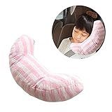 Hangnuo　シートベルト枕　シートベルト　カバー　ネックピロー　シートベルトクション　ふわふわ　取り付き簡単　子供　大人用 (ピンク)