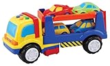 Megcos 1273 Plastic Auto Trailer with Lights Sounds and 4 Little Cars