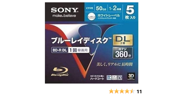 Amazon Co Jp ｓｏｎｙ ｂｄｒ ｄｌ ５０ｇ 録画用 ５ｂｎｒ２ｖｄｐｓ２ パソコン 周辺機器