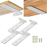 MechCore 隠し棚受け 4本セット 棚受け金具 隠し棚受け金具 長さ20cm 厚さ5mm 最大荷重80KG以上 高耐荷重 頑丈 アイアンブラケット 目立たない L字金具 棚の補強 棚支え 棚 金具 ブラケット ホワイト