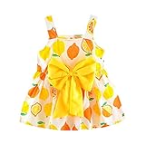 Kunton❤️かわいい 子どもの 新生児レモンプリント蝶ネクタイ幼児の赤ちゃんの女の子レモンプリンセス (6M/65-70CM, きいろ)