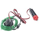 SODIAL(R) 2MフレキシブルなELワイヤー　ネオンLEDカーライト　パーティーロープチューブ＋12Vインバータ - グリーン