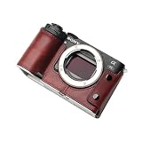 QIYAONUO SONY A7CR A7C2 用 ボディーハーフケース ボディケース バッテリーの交換でき 三脚ネジ穴付き カメラケース (レッド)