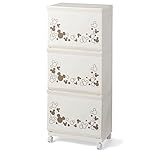 【Disney】ディズニー　ランドリーバスケットワゴン　ミッキーマウス　アイボリー　３段