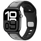 Anlinser コンパチブル アップルウォッチ バンド42/41/40/38mm, 防水シリコンスポーツストラップコンパチブル Apple Watch バンド シリーズ SE 11 10 9 8 7 6 5 4-1 （ライトグレー)