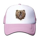 キッズ メッシュキャップ 通気性 今季最新 登山 キャップ ピクセル ベア 紫外線防止 帽子 カジュアル ストーリート系ピンク プリント付き 無地