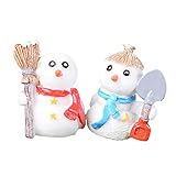 Lovoski 雪だる　2点　クリスマス　ミニチュア　全3タイプ　装飾　DIY　盆栽　マイクロ風景　 - ＃1