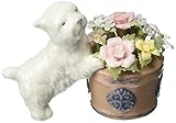 High Quality 80017 Westie Dog and Flower Basket Musical Figurine, 4-1/8-Inch