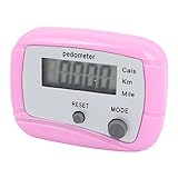 uxcell 歩数計　デジタル　LCDディスプレイ　ピンク　ブラック　プラスチック