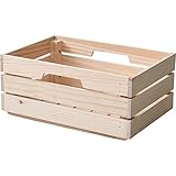 山善(YAMAZEN) 木製 収納ボックス 木箱(無塗装)S 浅型(250x370x150) スタッキング可 TWB-1525(NA)