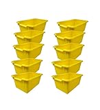 ECR4Kids Scoop Front Storage Bins, Yellow, 10-Pack [並行輸入品]