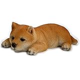 犬の置物 寝起き豆柴 柴犬(ガーデニング オブジェ 動物 アニマル 庭 犬 置物 インテリア 犬雑