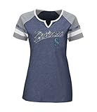 MLB Seattle Mariners Women 's The Replayファッショントップ、M、Athletic Navy Heather /ストーングレー/ホワイト