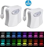 [ 2-packs ] 16色変更、Motion Activatedトイレ夜ライトモーションセンサー、ausayeバスルームナイトライト/ Washroom夜間、トイレボウルライト、のみActivat