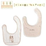 ネイチャーズピュアレスト Sleepy Safari ビブ2枚セット キリン&ストライプ