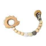 Amyster Baby Teething Toy Wooden Hedgehog Teether Animal Pacifier Clip Eco-friendly Clip Chewable In