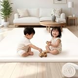 Huloo Sleep ベビープレイマット 厚さ35mm 赤ちゃん プレイマット 極厚 ベビーマット 厚手 衝撃吸収 滑り止め 幼児・子ども用ほふくマット 防音 子供部屋用 (アイボリー, 150×180cm)