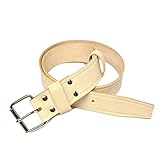 [KASAJIMA] 本革製 電工ベルト 40mm幅 １ピンバックル固定式 【Mサイズ；対応ウエスト70-90cmくらい】 ヌメ革 日本製