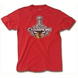 Chicago Blackhawks NHLレディースヴィンテージ2010 Stanley Cup ChampionsスリムタイトフィットカットTシャツレッド L