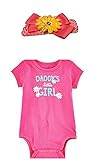 Daddy 's Little Girl半袖ホットピンクボディスーツ+ Matching Headbandサイズ9か月