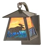 Meydaティファニー98376 Single Light Down照明アウトドアStilからの壁取り付け用燭台、 6" Width 98376 1