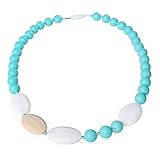 Lil' Jumbl Baby Teething Necklace | Organic Food Grade Silicone | BPA-Free (Turquoise) [並行輸入品]