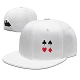 野球帽ポーカーカード 今季最新 登山 キャップ 通気性良好 紫外線対策 日よけ 小顔効果 プリント付き 無地 ホワイト